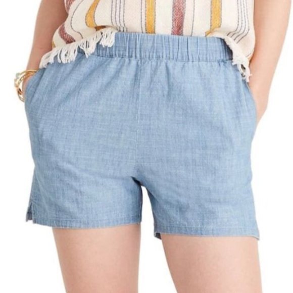 Madewell Elastic Waist Pull-On Shorts Blue Size Small - Picture 1 of 8